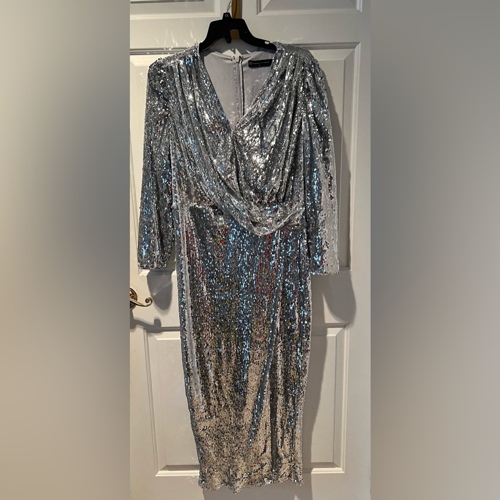 Silver sequin formal dress. Gently used. Worn once
